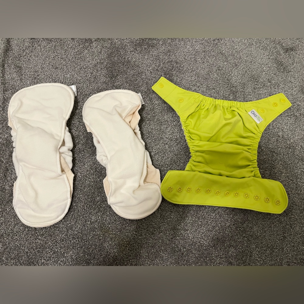 GroVia Cloth Diaper Shell and 2 Hemp Inserts NWOT
